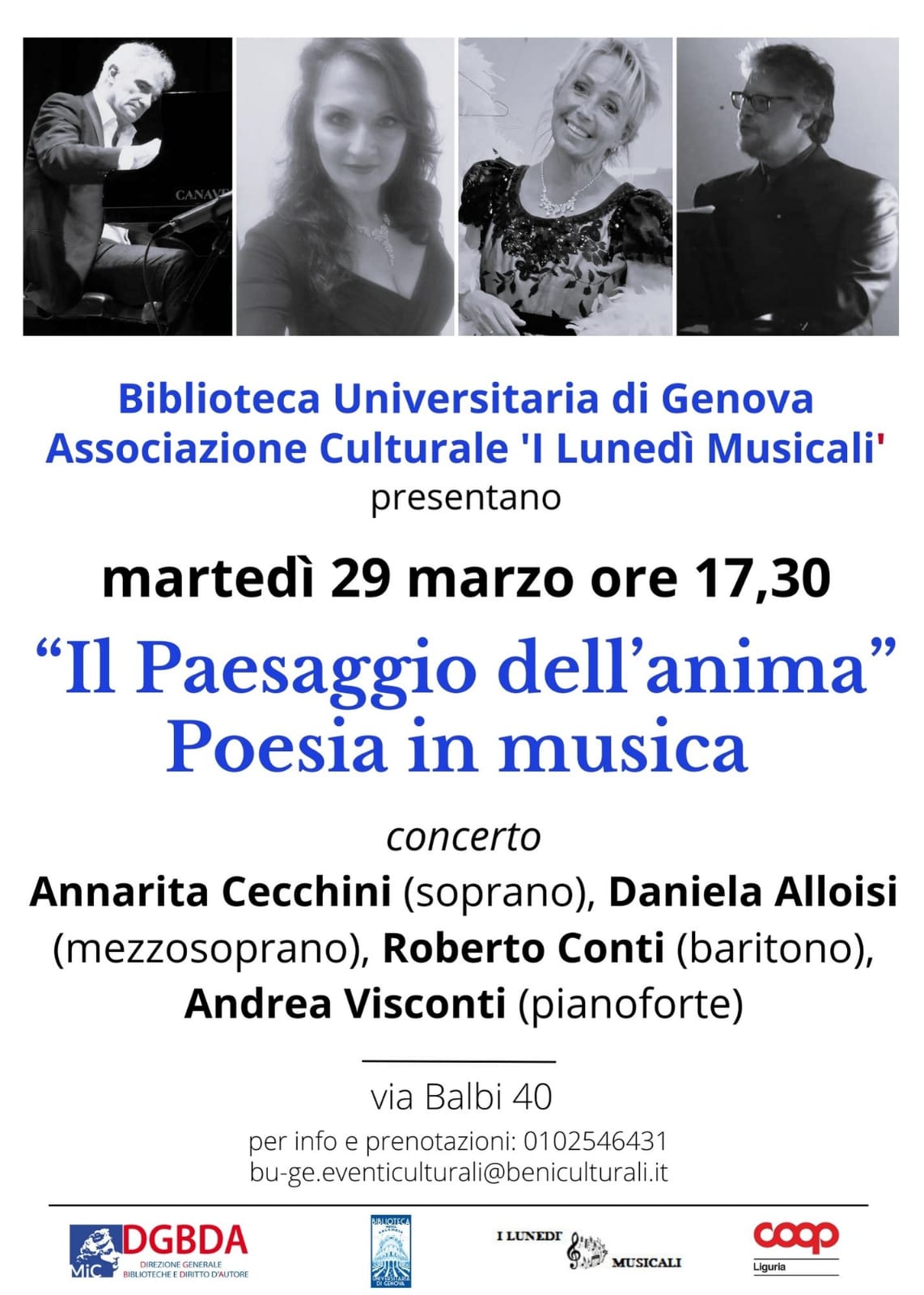 I LUNEDI MUSICALI IN BIBLIOTECA UNVERSITARIA DI GENOVA