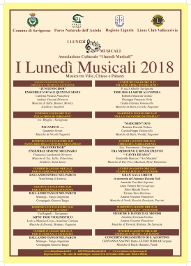 I LUNEDI' MUSICALI 2018